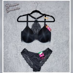 Maidenform Lace Racerback Front Close Bra 36DD & Large Tanga Panty Set NWT